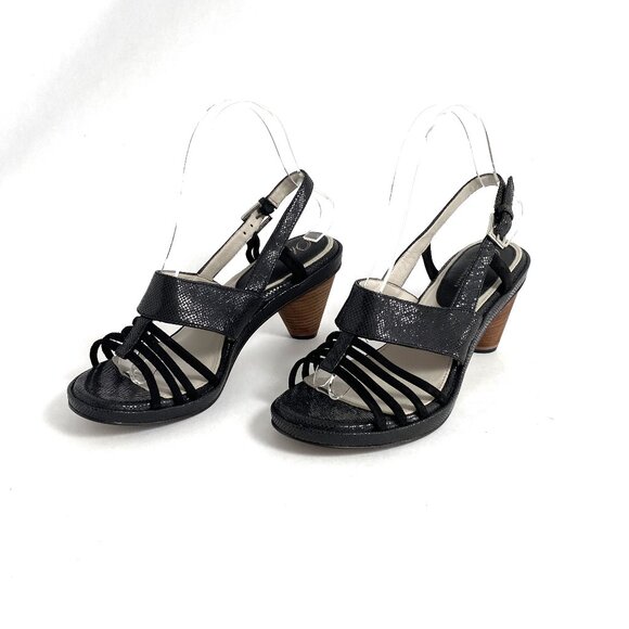 Oh! Healthy Heals Strappy Comfort High Heel Sandals Reptile Womens 38 - Picture 1 of 13